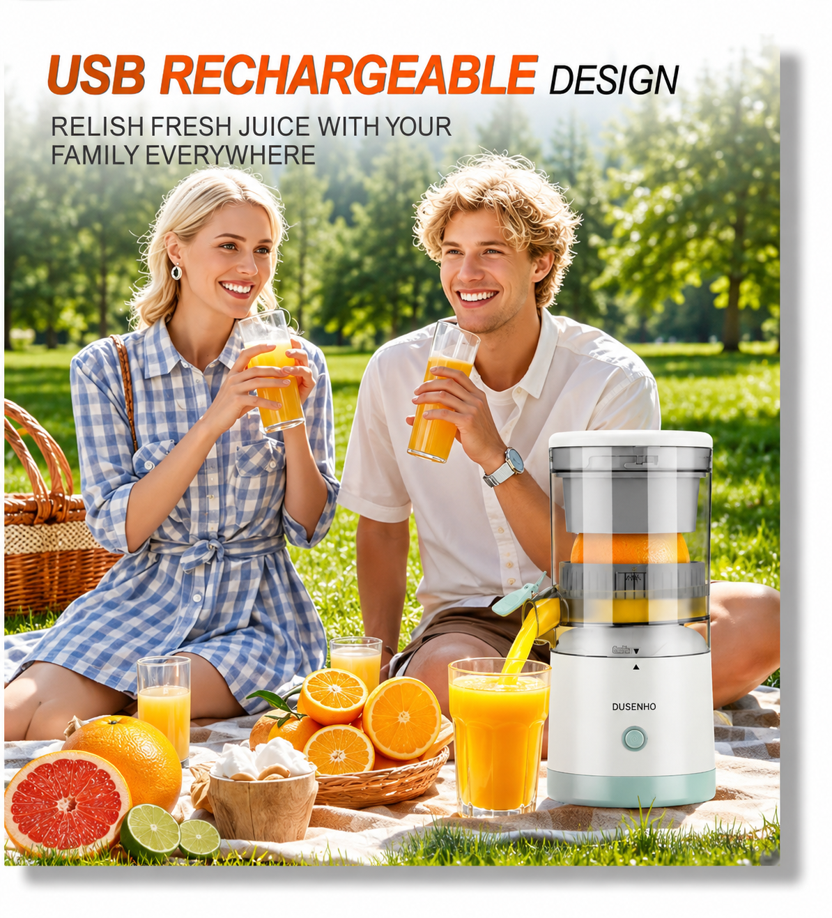 Electric Orange Juicer Machine, Wireless Citrus Press Juicer, Manual Mosambi Juice Maker