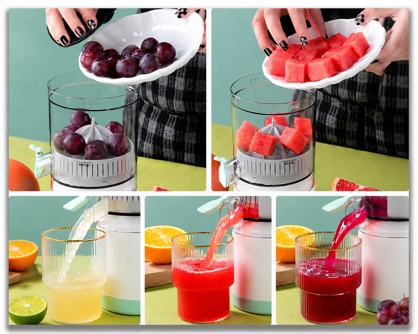 Electric Orange Juicer Machine, Wireless Citrus Press Juicer, Manual Mosambi Juice Maker